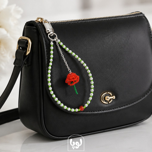 آویز کیف گل رز دستساز