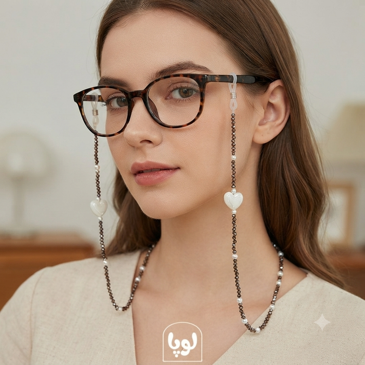 بند عینک کریستال زنانه با مروارید